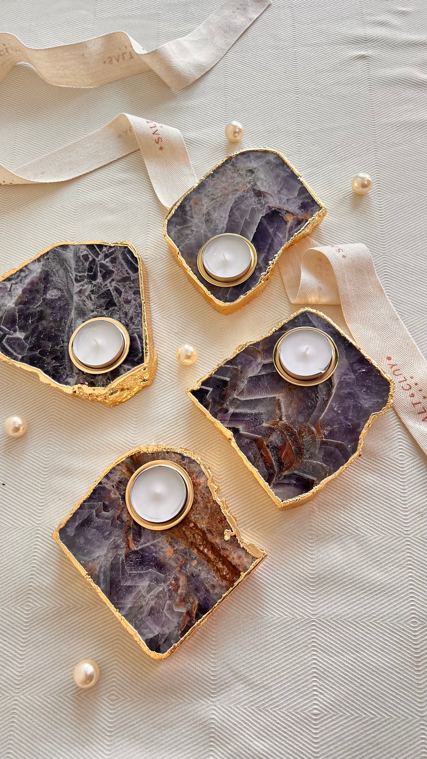 AMETHYST TEA LIGHT HOLDER