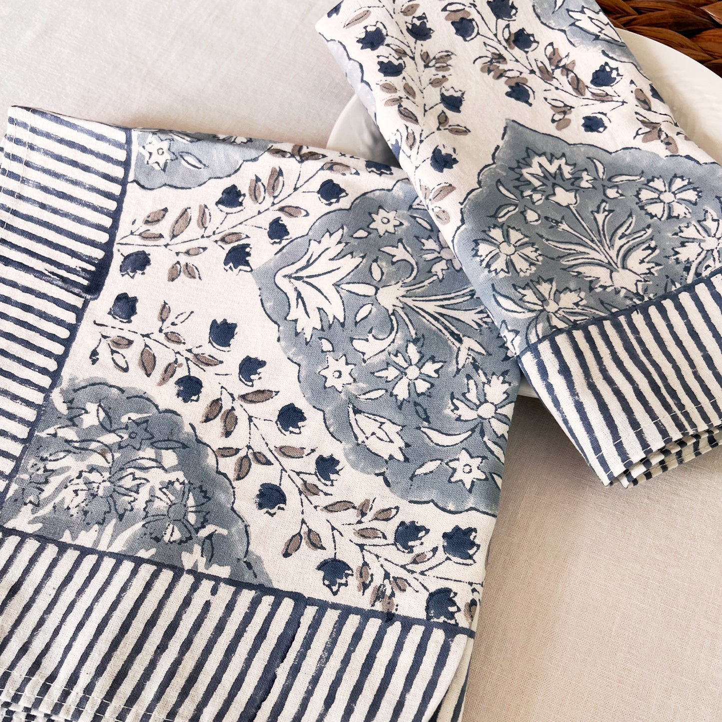 NEEL HAND BLOCK PRINTED NAPKINS Set of 6