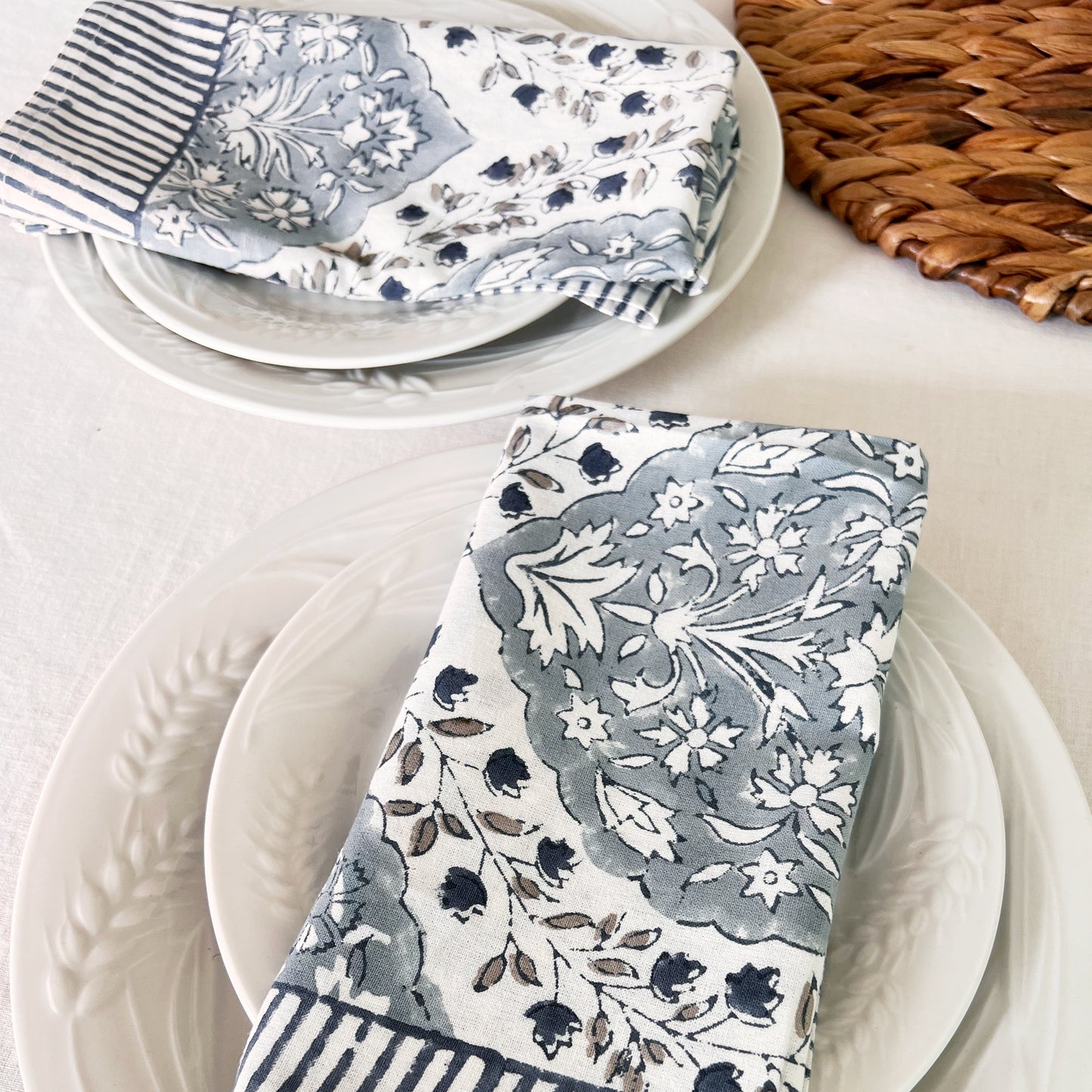 NEEL HAND BLOCK PRINTED NAPKINS Set of 6