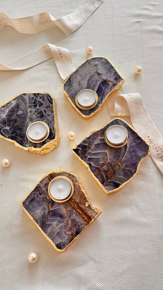 AMETHYST TEA LIGHT HOLDER