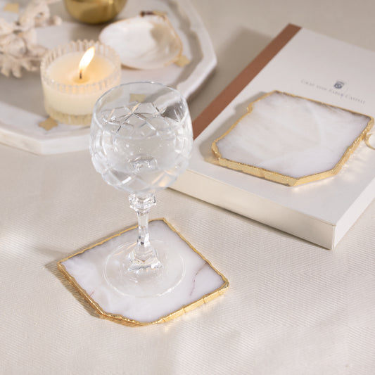 WHITE AGATE COASTERS