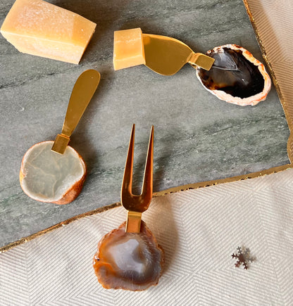 Truffle Agate Cheeseknives - Set of 3