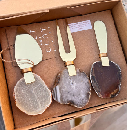 Truffle Agate Cheeseknives - Set of 3