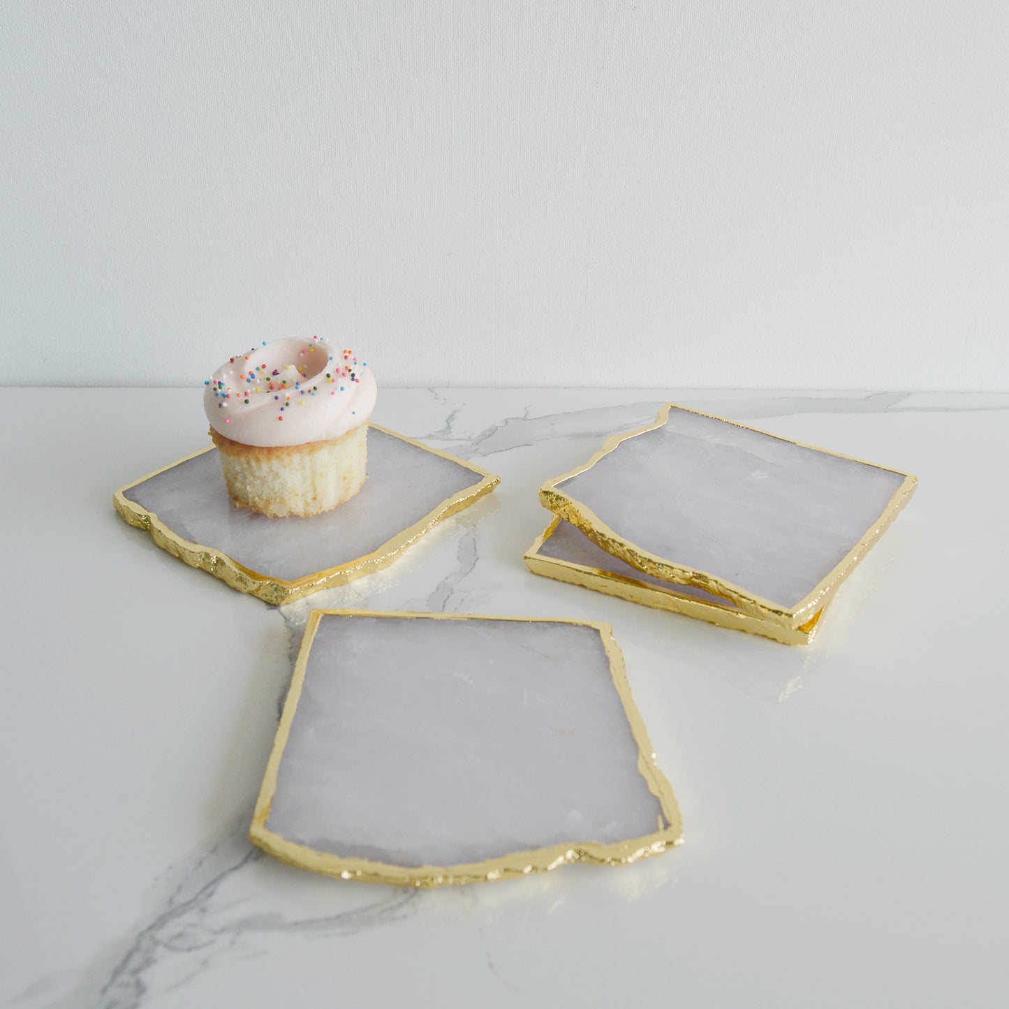 WHITE QUARTZ COASTERS