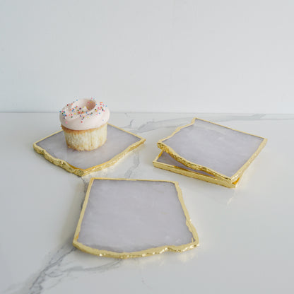 WHITE QUARTZ COASTERS